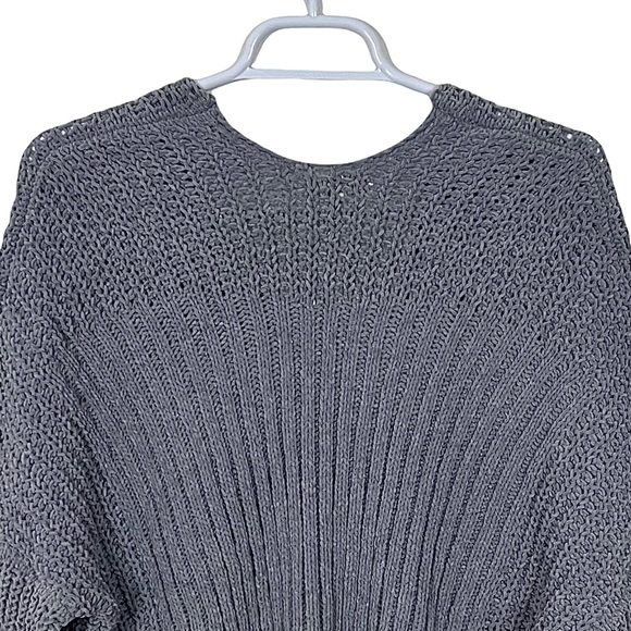 Umgee Oversized Chenille Loose Knit Wide Neckline V-neck Sweater - Picture 12 of 16